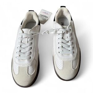 Zara White and Cream Kids Sneakers